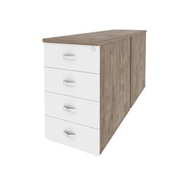 Onix Тумба двойная приставная/опорная O.TPO-2.7 Тиквуд темный/Белый бриллиант 432*1475*750 - Фото предпросмотра