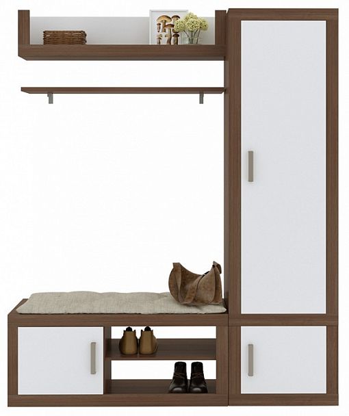 Стенка для прихожей Toivo ТОЙ-ПР 12 Белый/Шамони - Вид 1