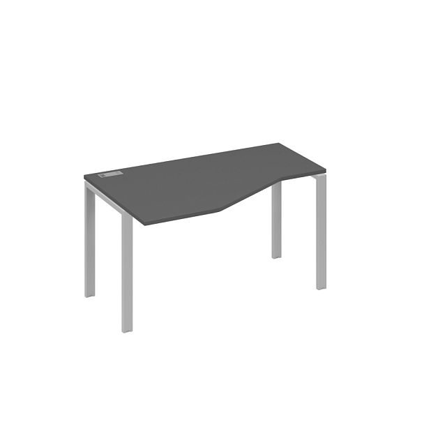 Стол 140х90 эргономичный левый Техно каркас UNO A4 А4 Б1 053 БП антрацит премиум / металлокаркас серый - Вид 1
