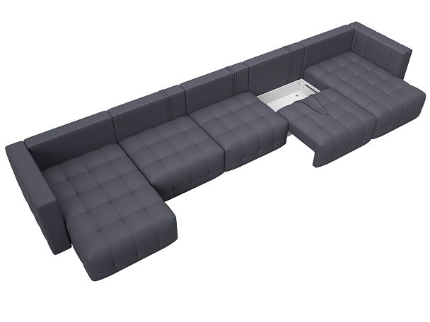 Диван П-образный Лига-052 НПБ МегаЛонг Экокожа серый - Вид 7
