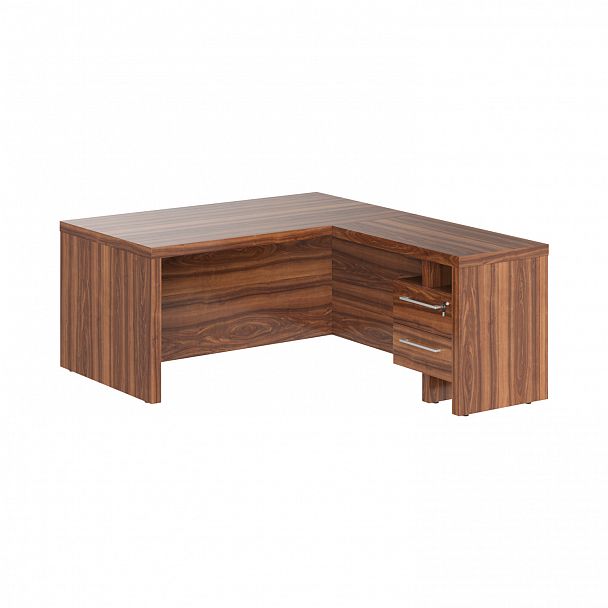 Стол руководителя с тумбой приставной "Zenn" ZCT 1619H(L/R) орех даллас - Вид 2
