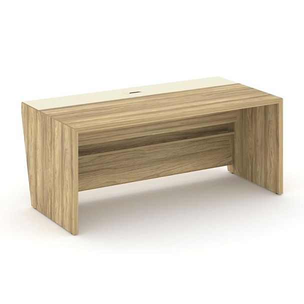 Корнер Стол руководителя прямой COR.SR-18 Гикори Песочный/Ваниль 1800*900*750 - Вид 2