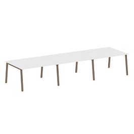 Metal System Перег. стол (3 столешницы) на А-образном м/к БА.ПРГ-3.3 Белый/Мокко металл 4200*1235*750 - Фото предпросмотра
