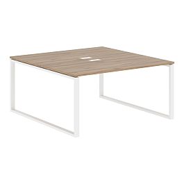 Стол 2-х местный EQWST 1516 Дуб Денвер светлый/Белый 1560х1606х750 EDIS - Фото предпросмотра