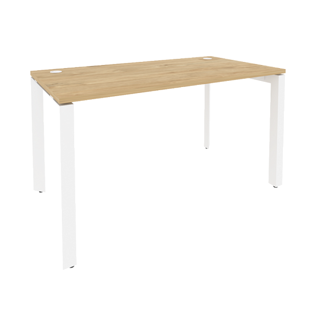 Onix Стол рабочий на П-образном м/к O.MP-SP-3.7 Тиквуд светлый/Белый металл 1380*720*750 - Вид 1