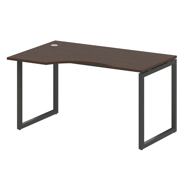 Metal System Quattro Стол криволинейный левый на О-образном м/к 40БО.СА-2 (L) Венге/Антрацит металл 1400*900*750 - Вид 1