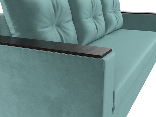 Диван прямой Атланта Лайт без стола (полностью велюр бирюзовый) - Вид 4