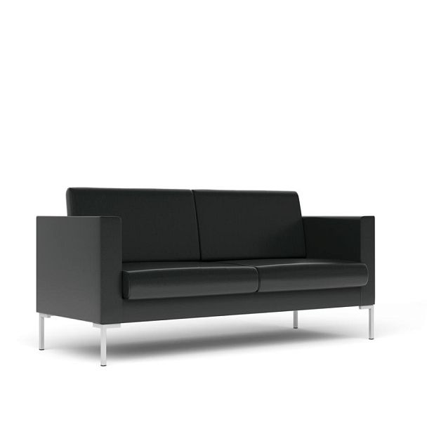 Диван 3х-местный Берлин Бр. 005.01 экокожа черная CN1114 - Вид 1