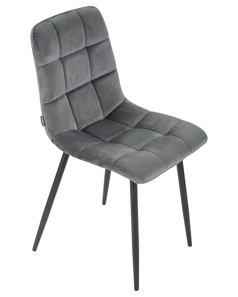 Стул обеденный DOBRIN ALEX (черные матовые ножки, темно-серый велюр (V108-91)) - Вид 7