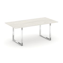 Style Project Direct Lux Стол переговорный M-SN-6O.SPRG-198.3 Дуб Наварра/Нержавеющая Сталь/Хром 1980*980*25 - Фото предпросмотра