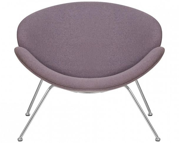 Кресло дизайнерское DOBRIN EMILY (серая ткань AF7, хромированная сталь) - Вид 3