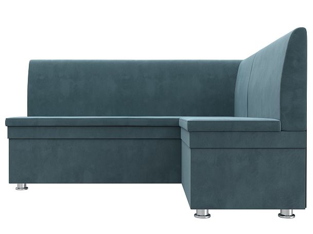 Кухонный угловой диван Уют правый (полностью Велюр бирюзовый) - Вид 2