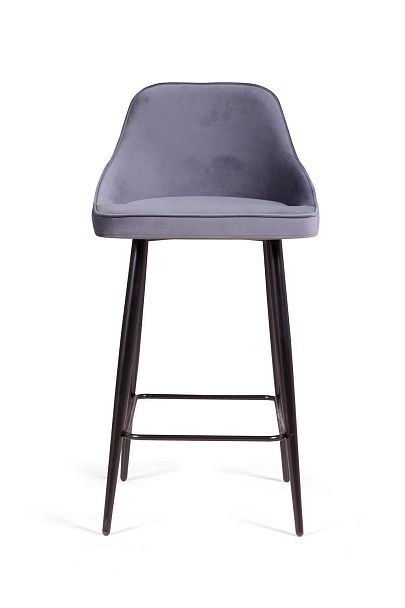 Стул полубарный Neo ромб, бархат серый 27 - Вид 2