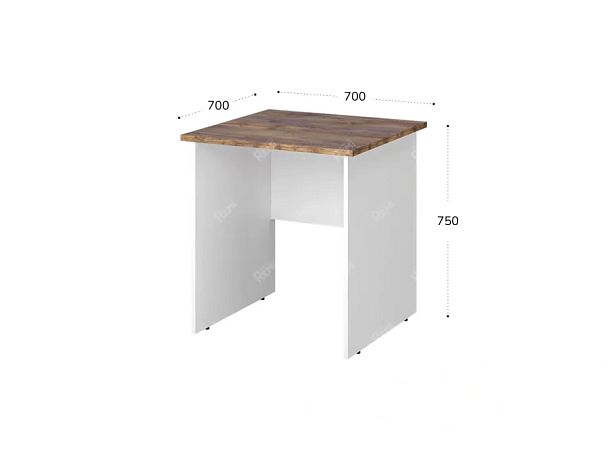 TANDEM RTD023-70-SH Стол квадратный ун-й 700х700х750 Таксония шоколадная/Белый - Вид 2