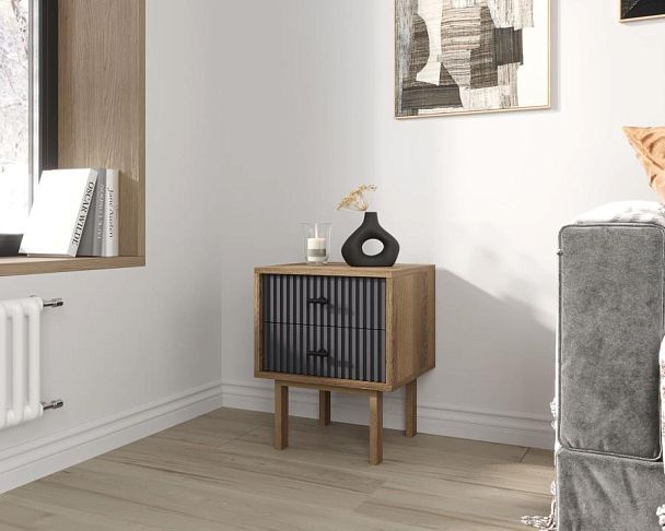 Тумбочка с двумя ящиками Emerson арт EM16/7024/L - Вид 3