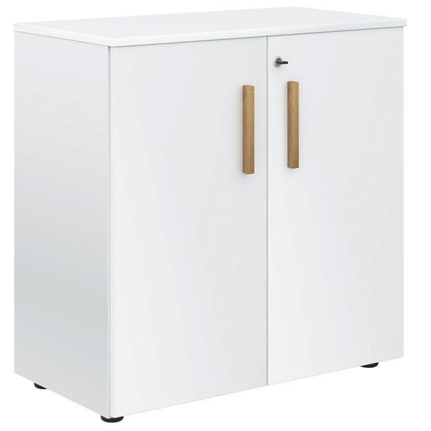 Шкаф с глухими малыми дверьми и топом FLC 80.1(Z) Белый премиум/Белый премиум 802х429х818 FORTA - Вид 1