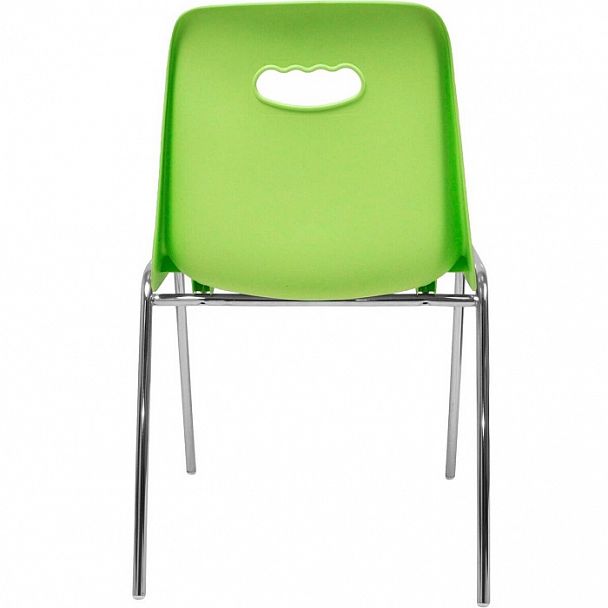 Стул Venezia (4 ножки) каркас хром, зеленый, стопируемый - Вид 3