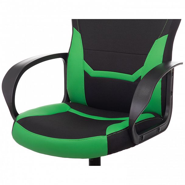 Кресло компьютерное BRABIX "Alpha GM-018", ткань/экокожа, черное/зеленое, 532639, GM-018_532639 - Вид 9