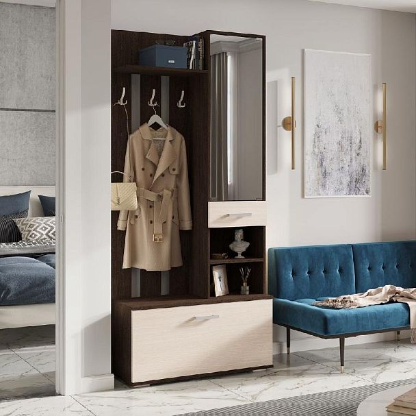 Прихожая "Сорренто" (910*2020*340) венге/белфорт - Вид 3