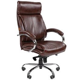 Кресло CHAIRMAN CH423, экокожа, коричневый - Фото предпросмотра