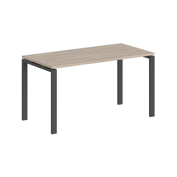 Стол Sigma 1600х700х750 / профиль: 60х30 антрацит; столешница: дуб светлый - Вид 1