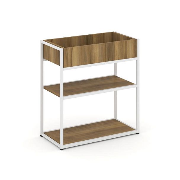 Rift Стеллаж Металл Антрацитический низкий приставной RF.STM-011 Сандал Янтарный/Металл Белый 596*350*750 - Вид 1