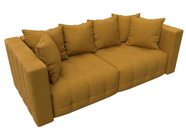 Диван прямой Лига-052 НПБ Велюр желтый - Вид 6