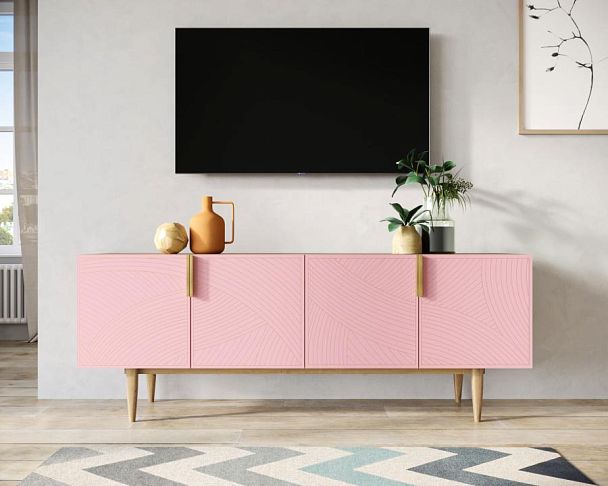 Комод под TV с четыремя дверками Line LN06/GR1/pink - Вид 5