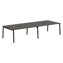 Стол 4-х местный ELWST 3513 Мокко/Черный 3526х1346х750 EDIS - Фото предпросмотра