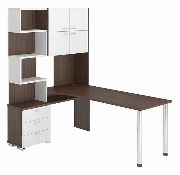 Стол компьютерный Домино СР-500М/190 Белый/Шамони левый - Вид 1