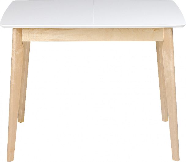 Обеденная группа стол раздвижной Норден 100 Белый/Натуральный и 2 стула Мэти Натуральный/Серый велюр - Вид 3