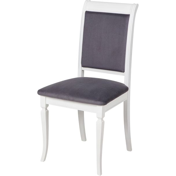 Комплект деревянных стульев с мягким сиденьем Бармс Белая эмаль/Серый велюр, 4 шт. - Вид 1