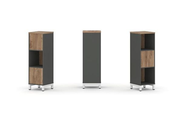 Style Project Набор стеллажа 2-х сторон., 3 яр. SN.NSD-311 Антрацит/Дуб Табак/Металл Белый 387*400*1 - Вид 1