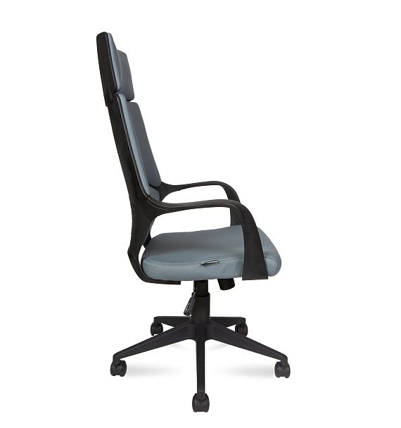 Кресло офисное / IQ / (black plastic, dark grey) черный пластик / темно-серая ткань - Вид 3