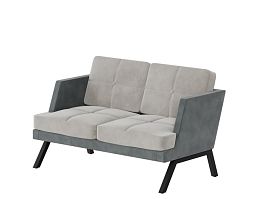 Aldo Диван двухместный с декором из пуговиц ALDB-02L Storm 022/Storm 017/Металл Черный 1430*875*890 - Фото предпросмотра