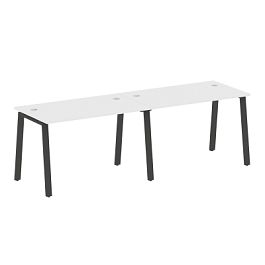 Metal System Р. ст. на 2 раб. места на А-образном м/к БА.СМ-2.2 Белый/Антрацит металл 2400*720*750 - Фото предпросмотра