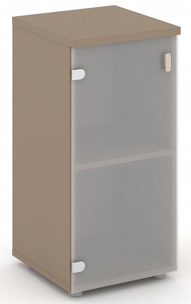 Шкаф низкий узкий (1 низкий фасад стекло сатин матовый) "ESTETICA" ES.SU-3.2 Латте/Сатин матовый - Вид 1