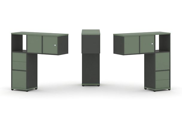 Concept Надставка низкая CN.DNN-004 Кобо/Антрацит/Металл Антрацит 1099*365*1130 - Вид 1