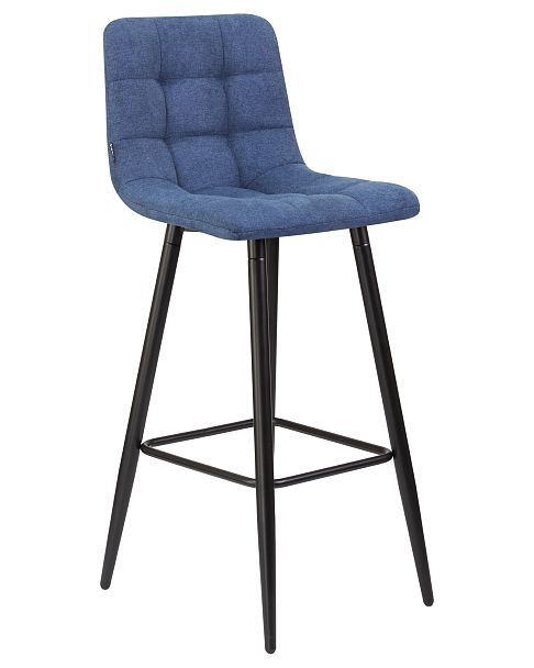 Стул барный DOBRIN NICOLE (черные матовые ножки, синяя ткань (UF860-14B)) - Вид 2