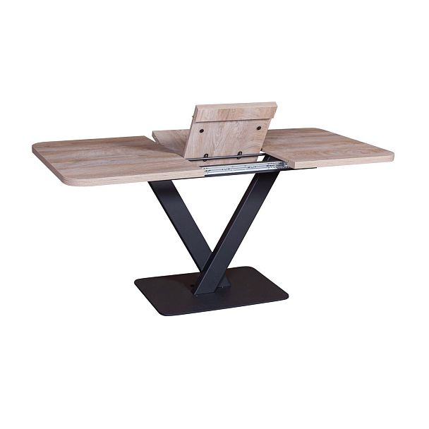 Стол Chester раздвижной  (120+40) дуб эндгрейн, опоры черные - Вид 6