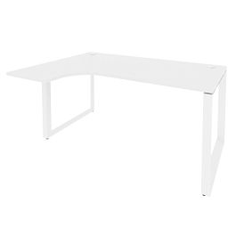 Onix Стол эргономичный левый на О-образном м/к O.MO-SA-4 (L) Белый бриллиант/Белый металл 1580*1180*750 (800/460) - Фото предпросмотра