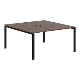 Стол 2-х местный EUWST 1516 Дуб Денвер тёмный/Черный 1560х1606х750 EDIS - Фото предпросмотра
