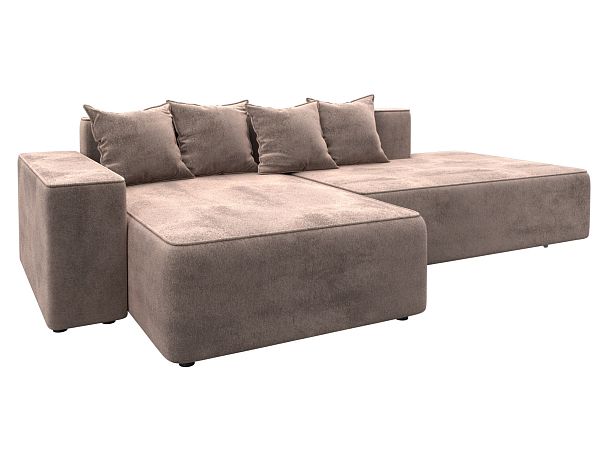 Диван угловой Лига-079 угол левый Велюр бежевый - Вид 2