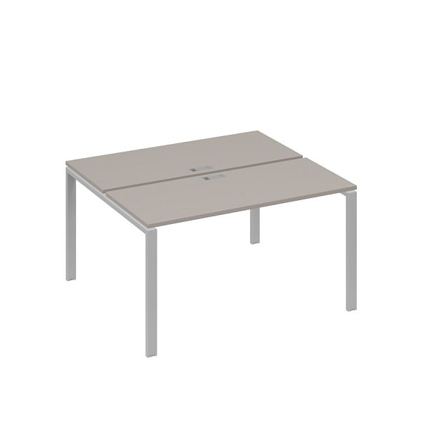 Рабочая станция на каркасе UNO столы 2х140 A4 А4 Б1 171 БП мокко премиум / металлокаркас серый - Вид 1