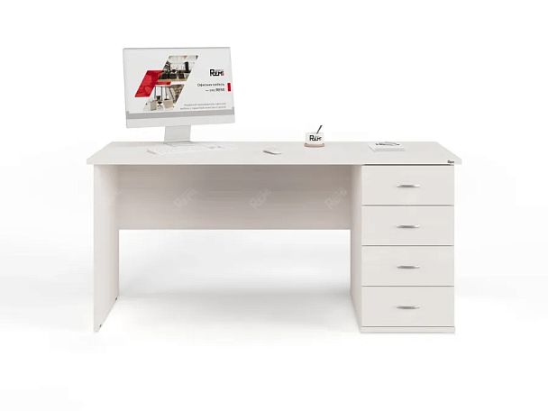 ЛАЙТ / LIGHT RRG007-16x6R Однотумбовый стол 160x60x75 Дуб Молочный - Вид 2