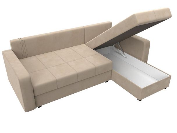 Диван угловой Ливерпуль Лайт правый угол Велюр бежевый - Вид 9