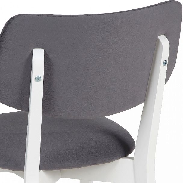 Комплект деревянных стульев с мягким сиденьем Мэти Белый/Серый велюр, 4 шт. - Вид 9