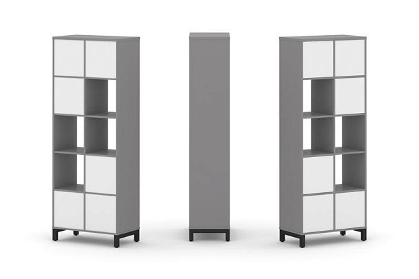 Стайл Проджект Набор стеллажа одностороннего, 5 ярусов SN.NS-521 Серый Пепел/Белый/Металл Черный 754 - Вид 1