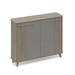 Шкаф средний греденция закрытый Time metal ТМ 343 МП/ВЛ/МП.ВЛ вяз либерти (корпус, столешница, топ) / мокко премиум (фасад) - Фото предпросмотра