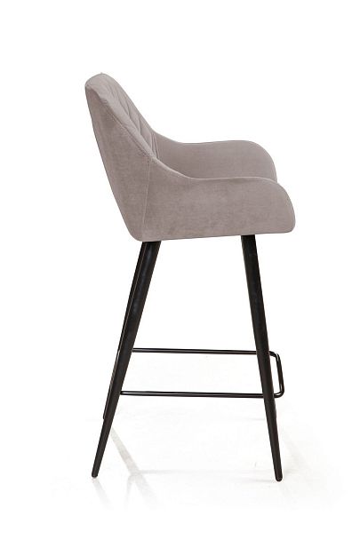 Стул полубарный Robert поворотный 360 градусов, бархат пепельно-бежевый 25 - Вид 3